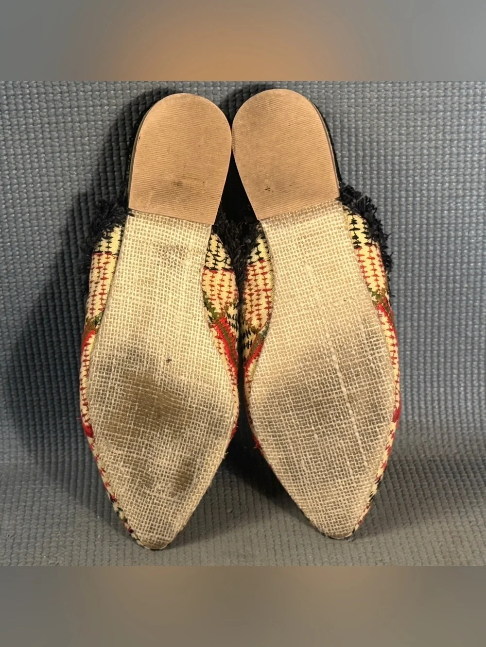 Free People Patterned New Port Fringe Flat Mules Women’s Size 6.5 US EU 37